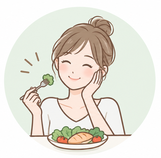 食事量の減少につながる